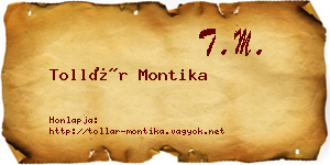 Tollár Montika névjegykártya